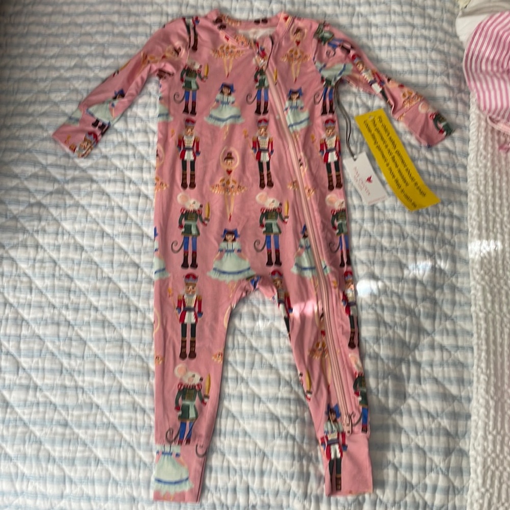 Pink Chicken Baby PJs Christmas 6-12